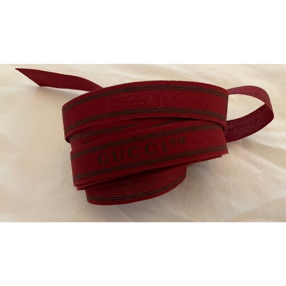 Authentic GUCCI Gift Red Color Ribbon One Piece 101 Inches - Picture 3 of 3